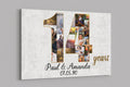 14th Anniversary Gifts Custom Collage Photo Canvas Personalized Wall Art Wedding Anniversary Gift 14 Years Married Gift Wife Husband Present