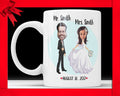 Personalized Wedding Caricature Mug: Custom Bride & Groom Gift