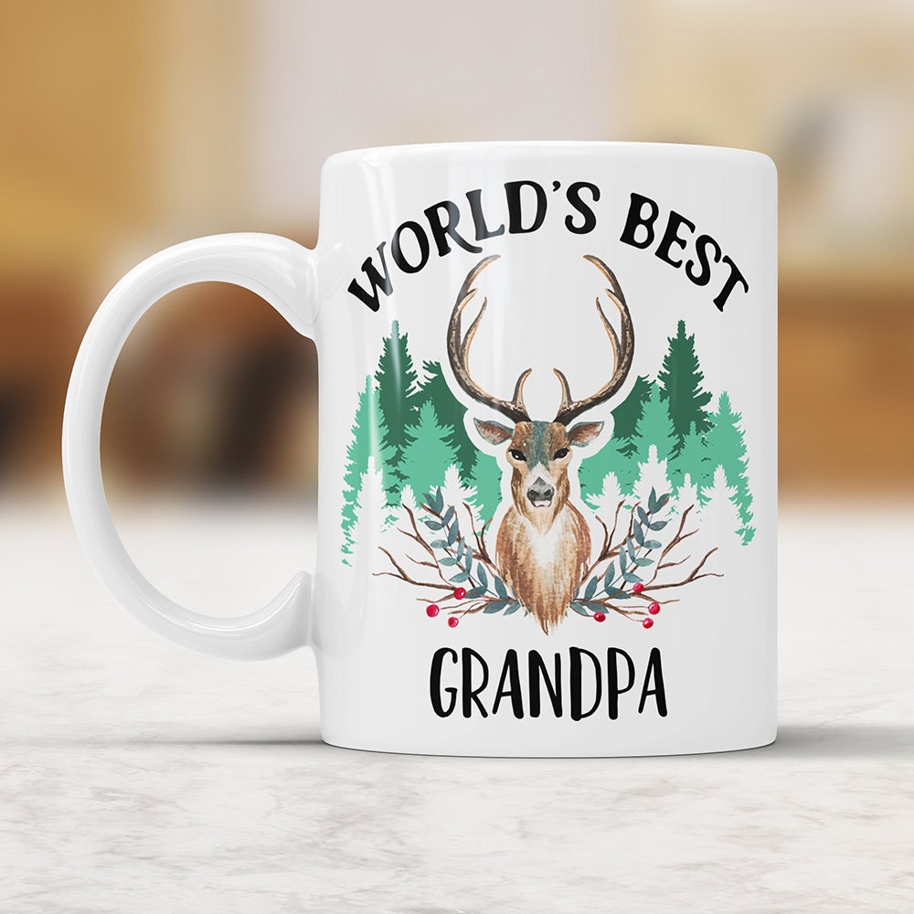 Worlds Best Grandpa Mug - Rustic Coffee Mug Perfect Birthday or Christmas Gift For Grandfather