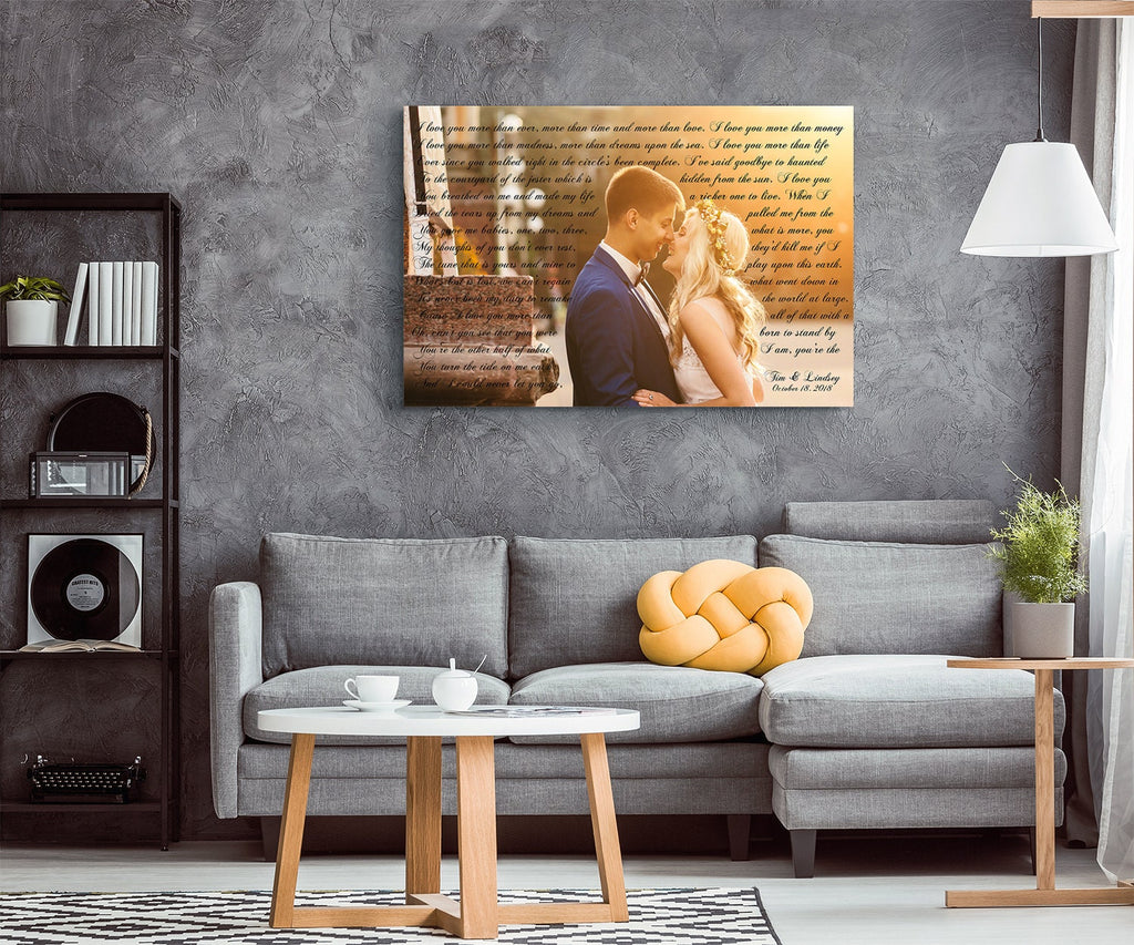 Wedding First Dance Song Lyrics, Song Lyrics Canvas Art, 1st Anniversary Gift for Him, Custom Song Lyric Art, First Dance Wall Art