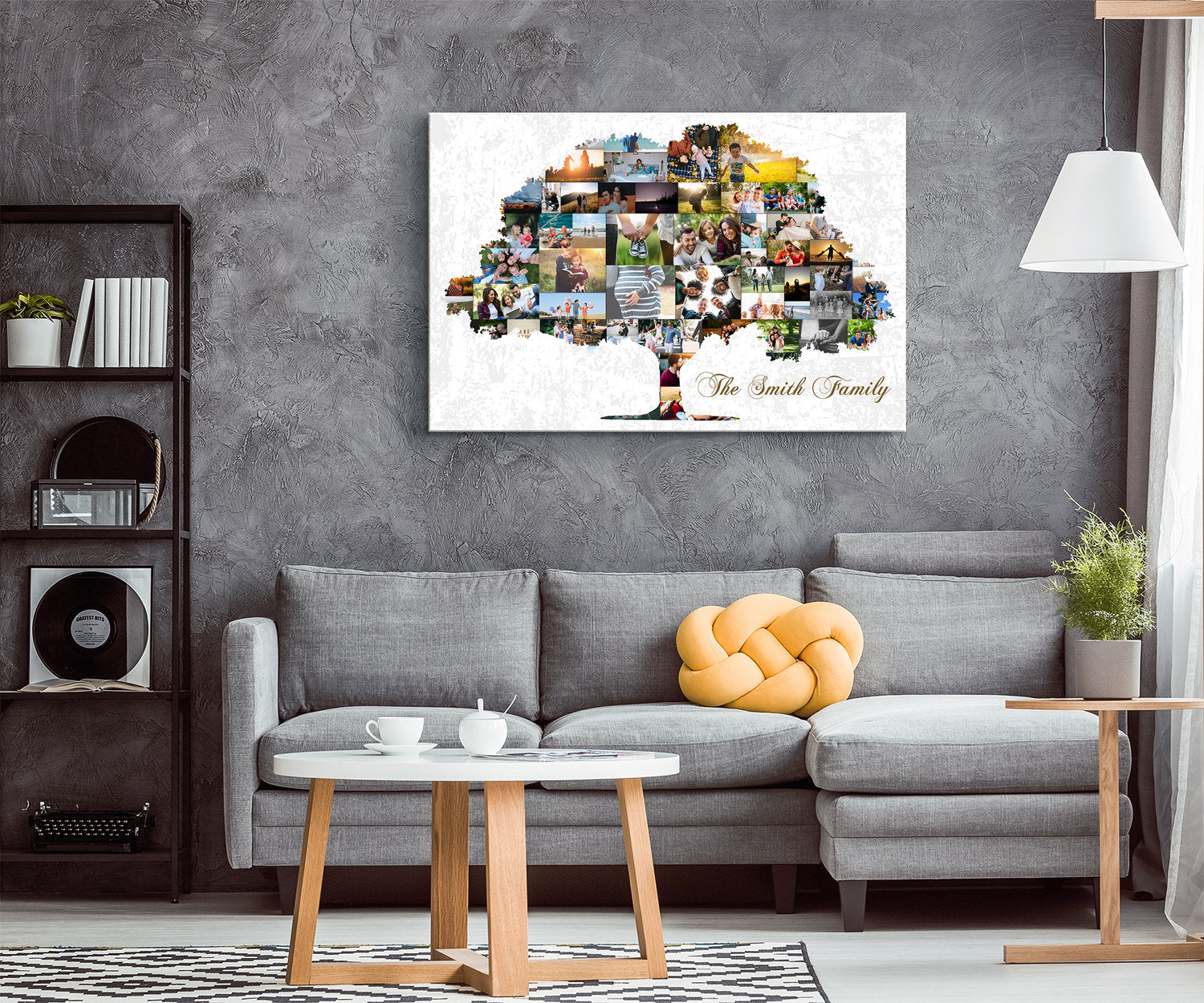 Custom Family Tree Photo Collage Canvas Print: Personalized Wall Art
