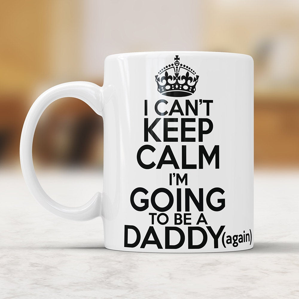 Daddy Again Mug: Pregnancy Reveal Gift for Second Time Dad