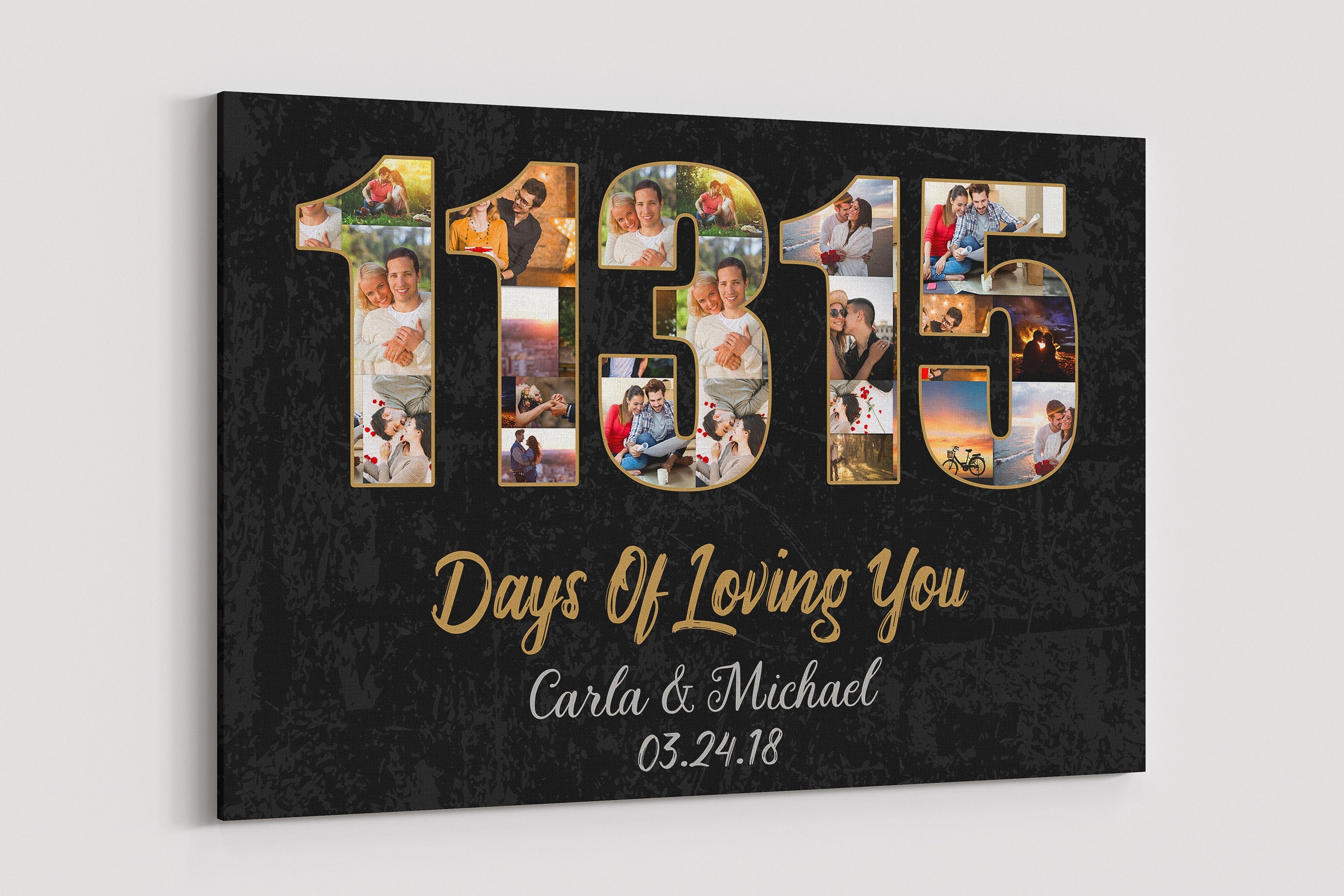 31st Anniversary Photo Collage Canvas: Custom Year Art Gift