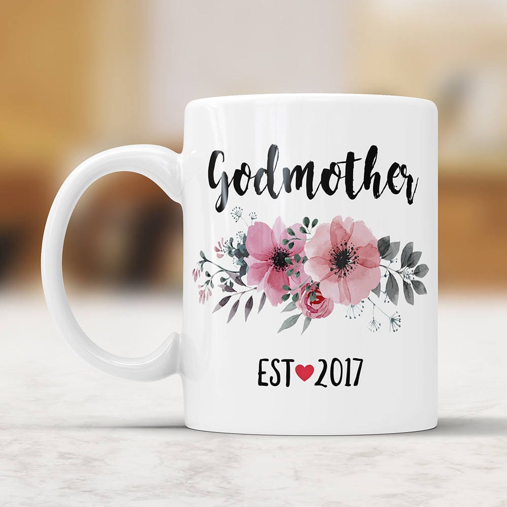 Floral Godmother Coffee Mug: Godparent Announcement Gift
