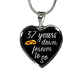 37th Anniversary Heart Necklace: Engraved Gold Pendant, Gift for Wife