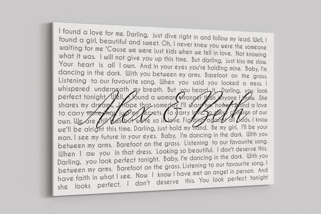 First Dance Canvas, Wedding Gift, Your Wedding Song Lyrics On Canvas, 1st Anniversary Gift, Personalized Anniversary Gift Wall Art