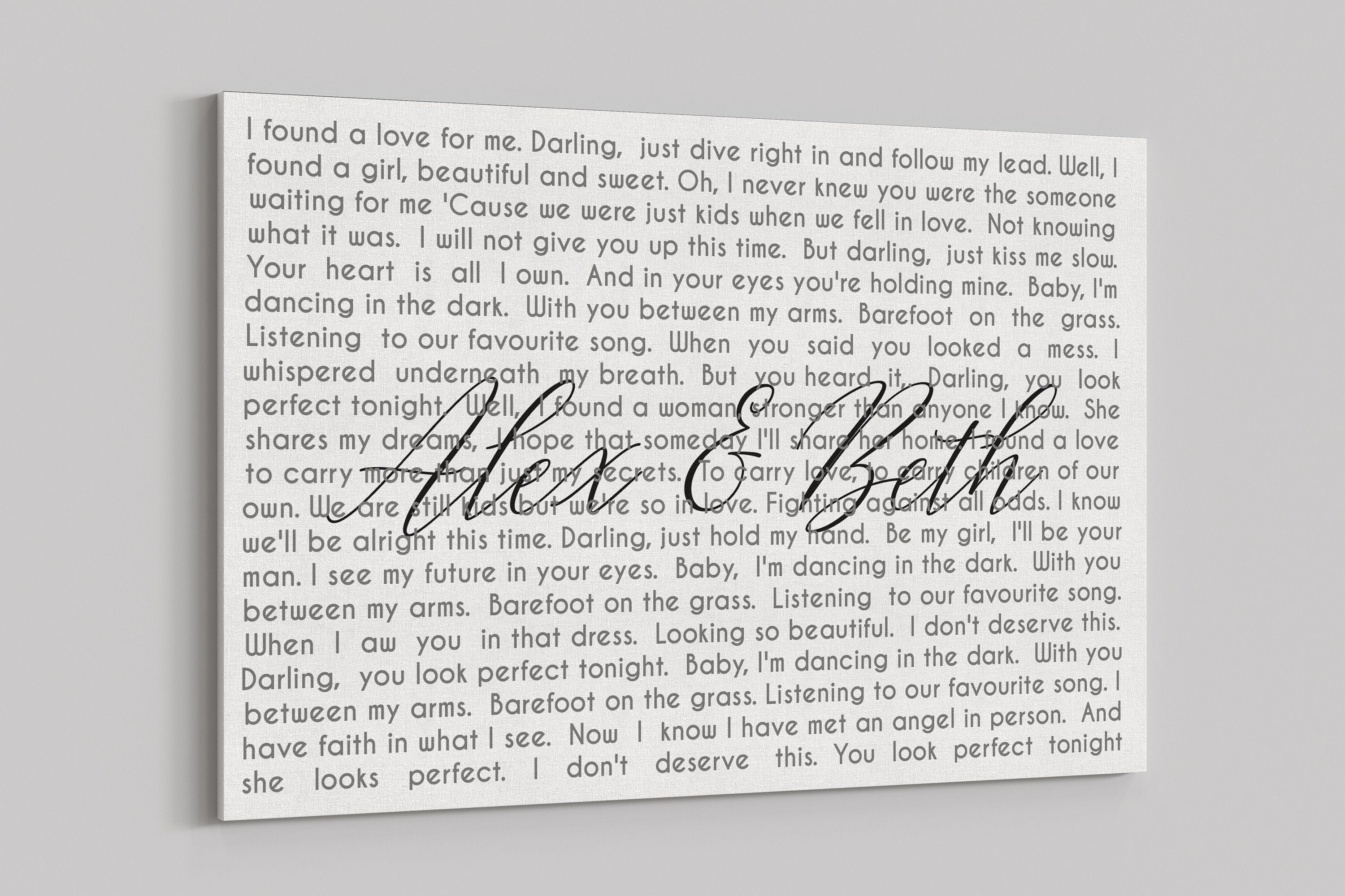 First Dance Canvas, Wedding Gift, Your Wedding Song Lyrics On Canvas, 1st Anniversary Gift, Personalized Anniversary Gift Wall Art