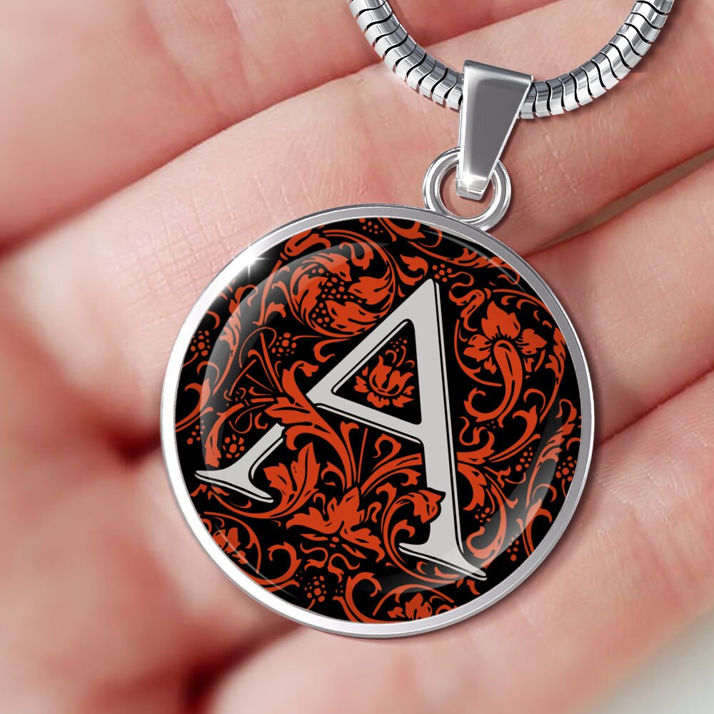 Initial A Necklace: Personalized Surgical Steel Pendant, Custom Alphabet Jewelry