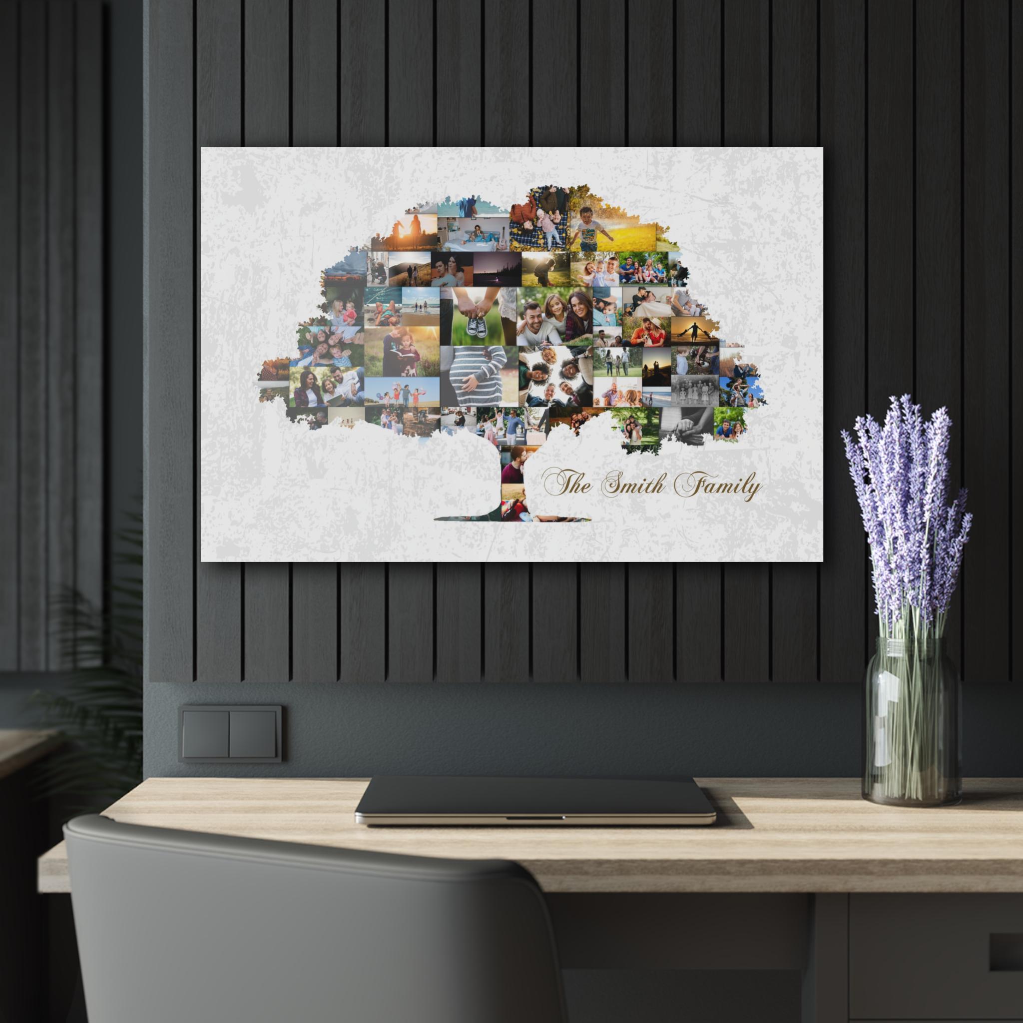 Family Tree Photo Collage: Custom Acrylic Print Wall Art