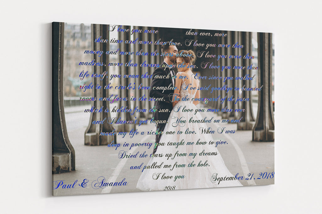 First Dance Lyrics Wedding Song Art Wedding Song Lyrics On Canvas First Dance Art Anniversary Gift Canvas Wedding Present For Couple Love