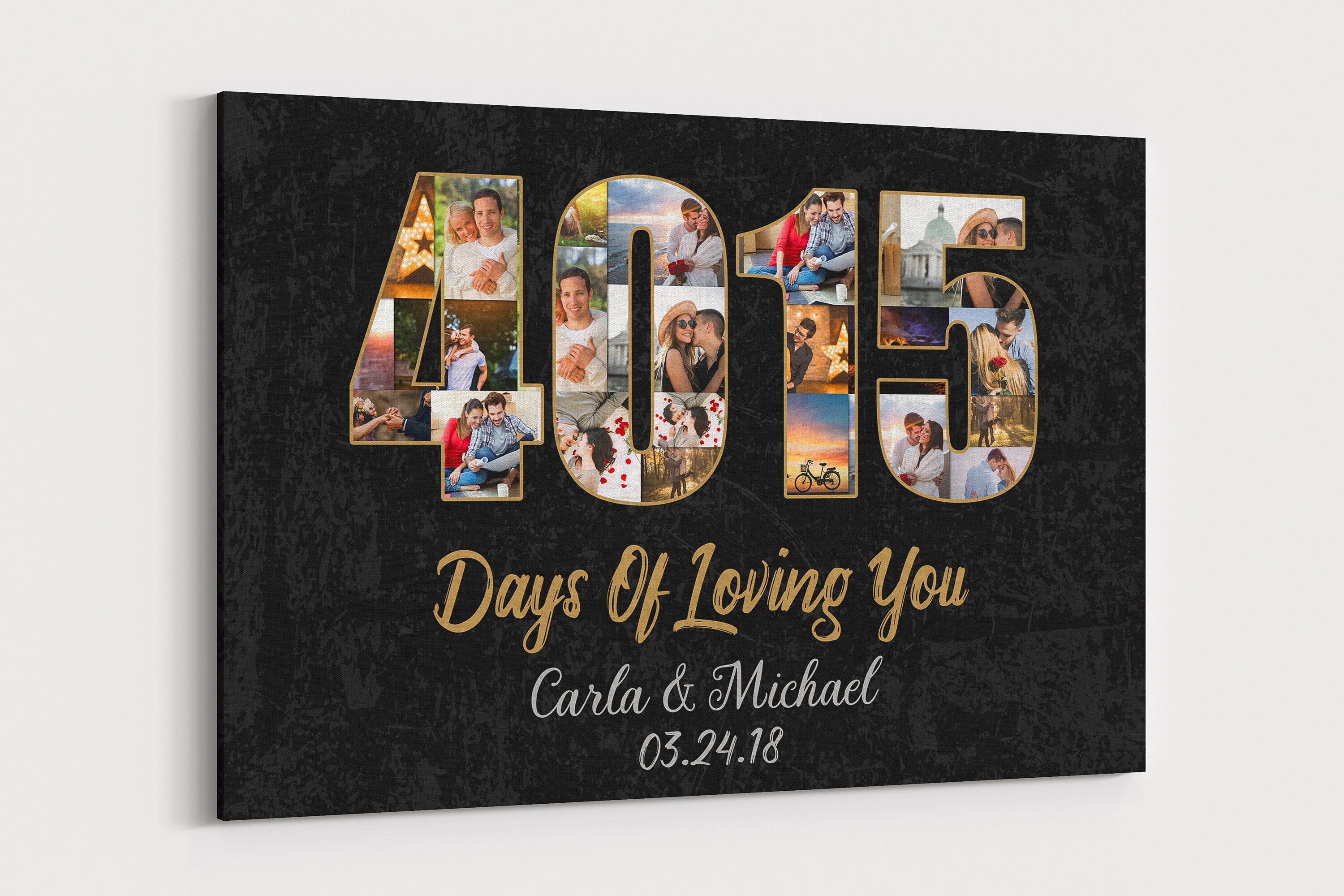 11th Anniversary Photo Collage Canvas: Custom Year Art Gift
