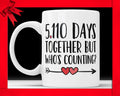 14th Anniversary Coffee Mug: 5110 Days Together Funny Gift