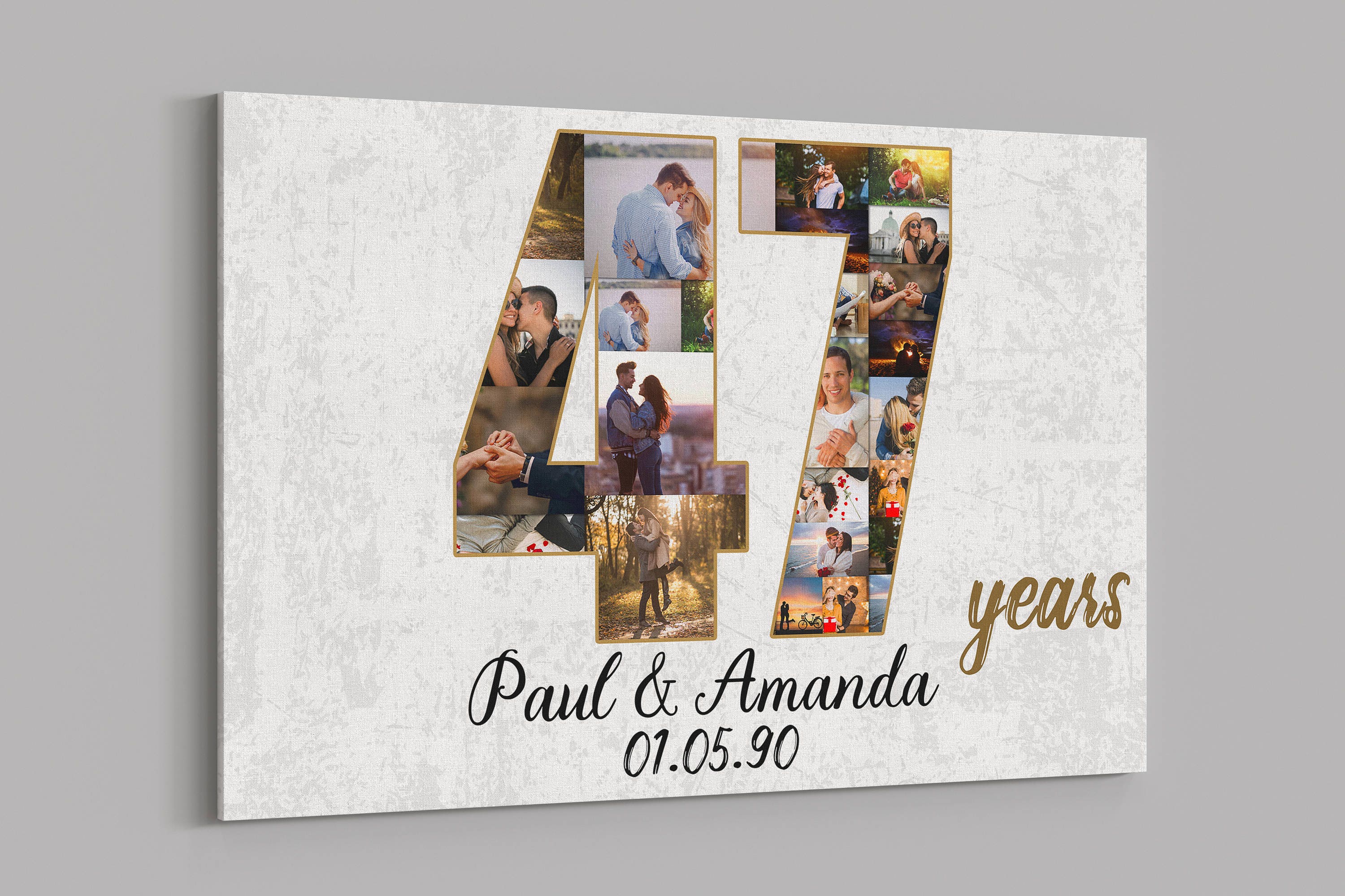 47th Anniversary Gifts Custom Collage Photo Canvas Personalized Wall Art Wedding Anniversary Gift 47 Years Married Gift Wife Husband Present