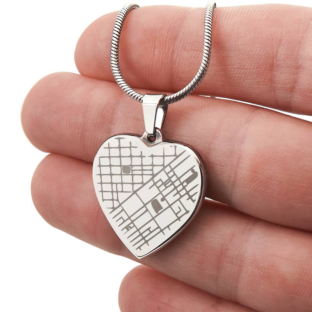 Personalized Fingerprint Heart Necklace: Engraved Handwriting, Gold or Silver