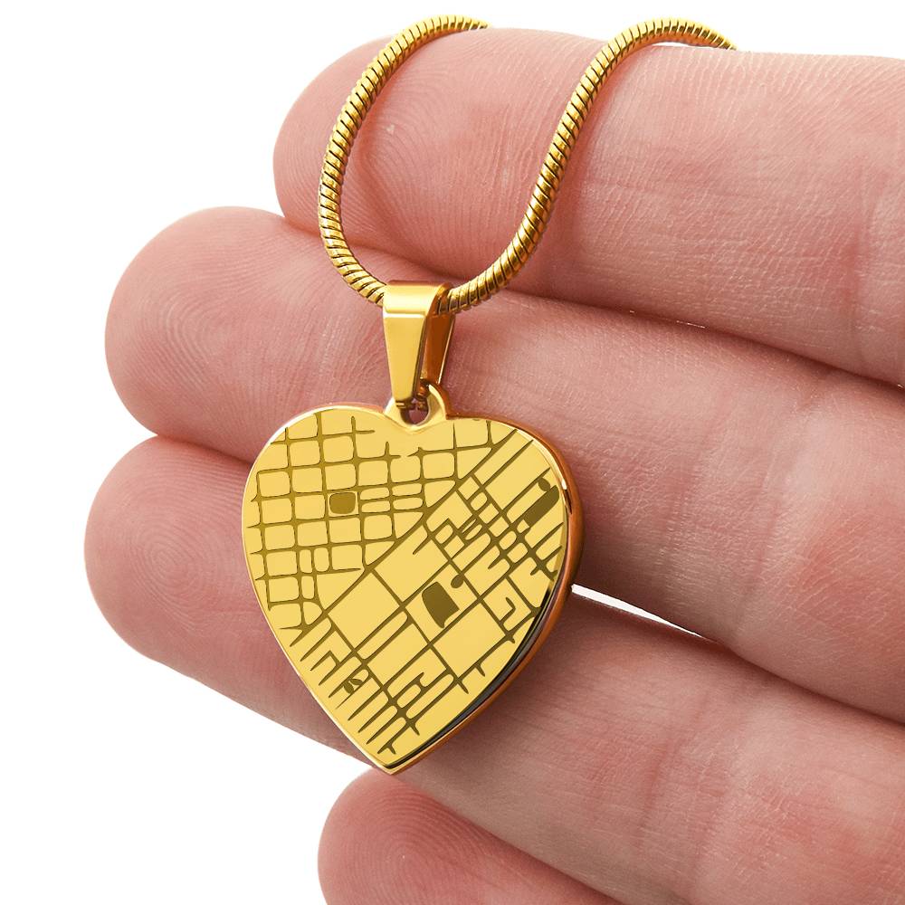 Personalized Fingerprint Heart Necklace: Engraved Handwriting, Gold or Silver