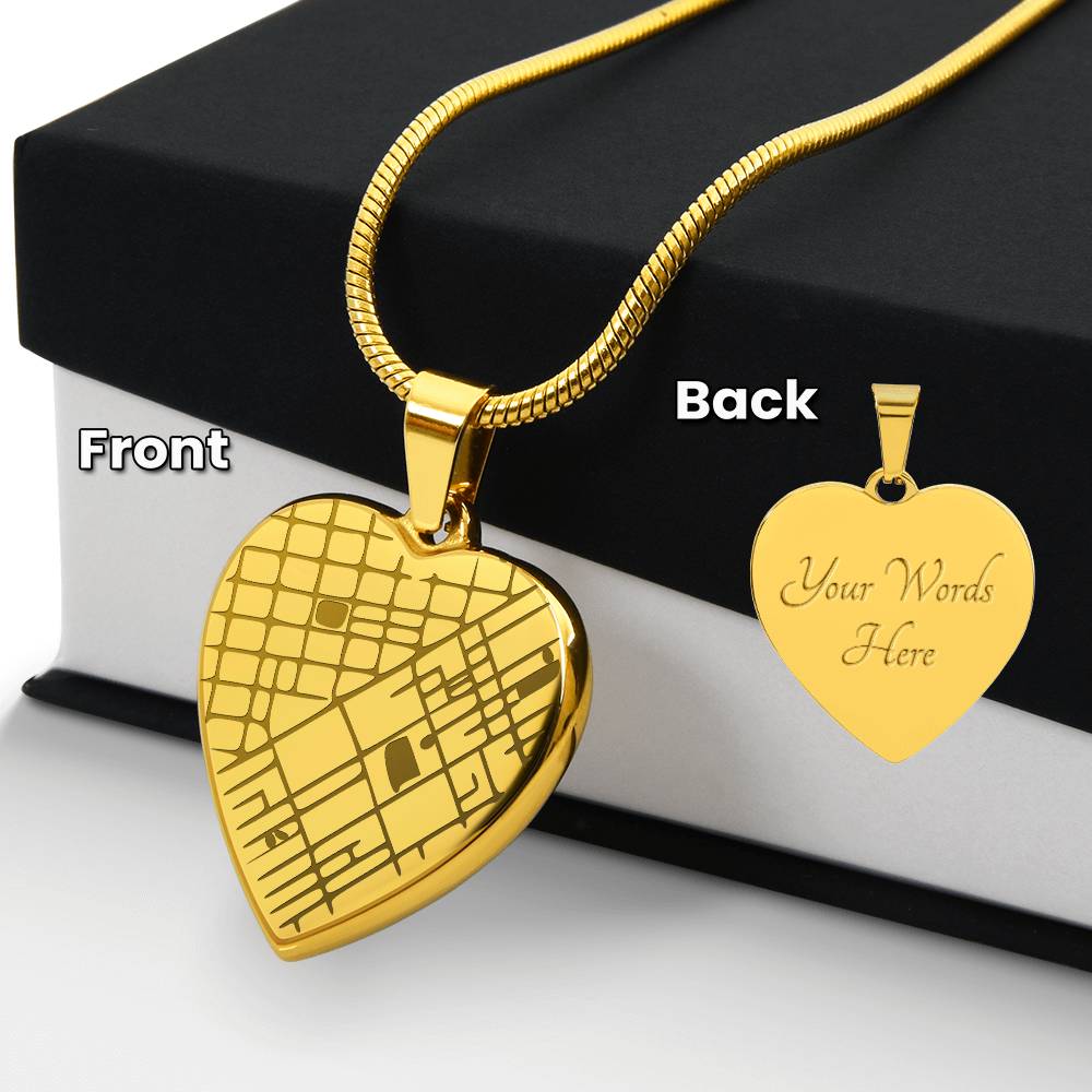 Personalized Fingerprint Heart Necklace: Engraved Handwriting, Gold or Silver