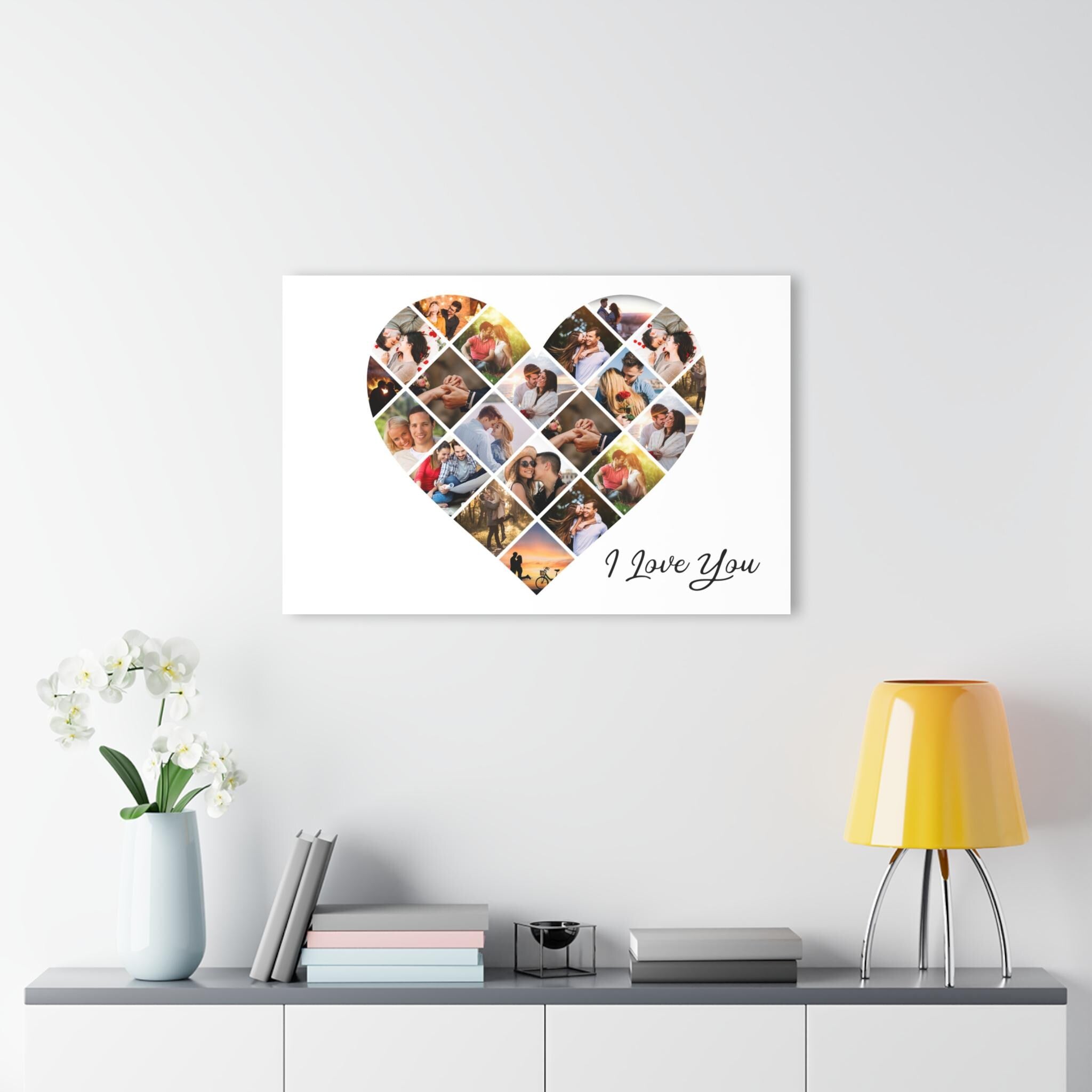 Custom Acrylic Photo Heart Collage Personalized Picture Wall Art Gift Anniversary, Wedding, Family, Couple, Valentine's Day, Acrylic Print