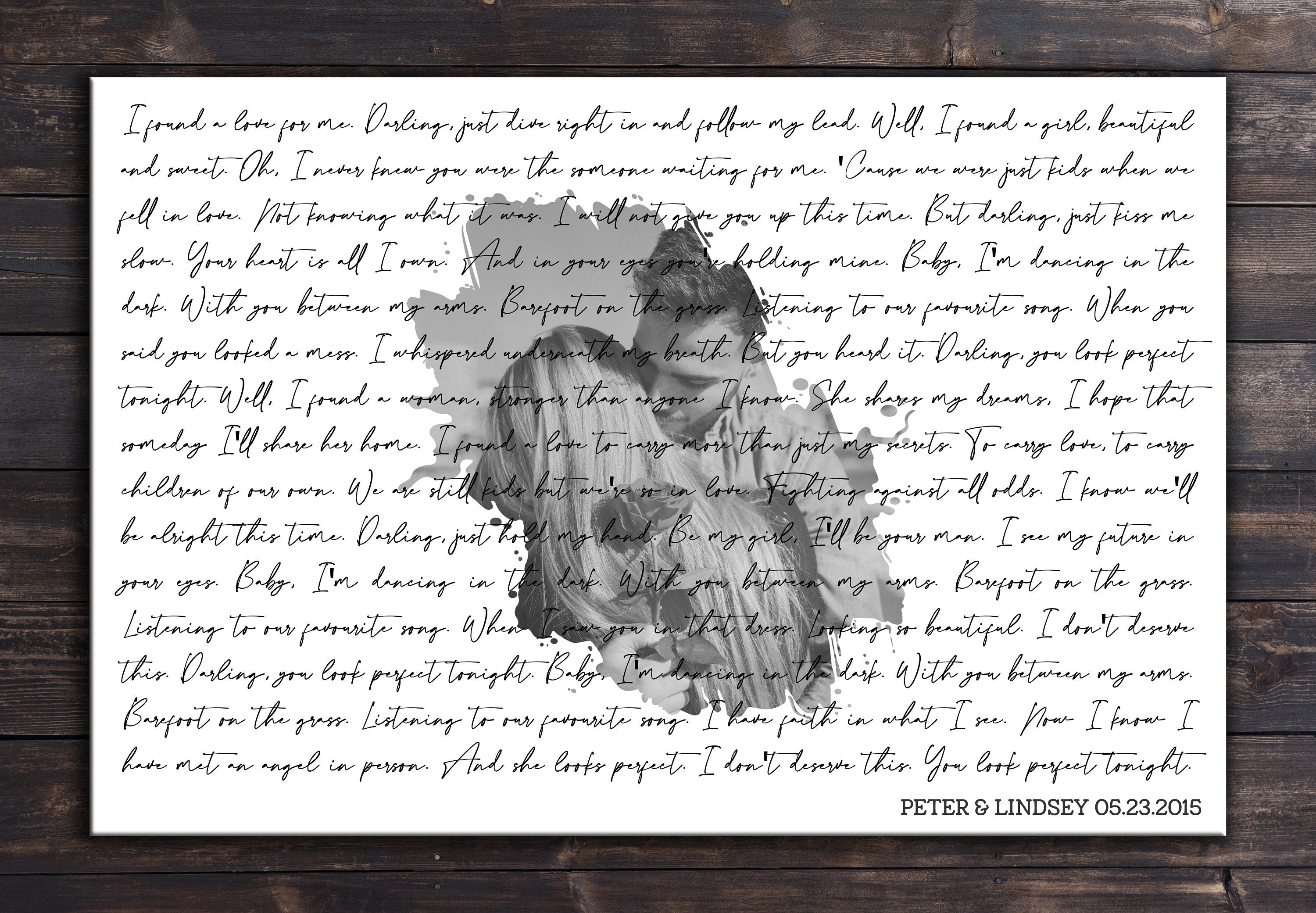 Wedding First Dance Song Lyrics, Song Lyrics Canvas Art, 1st Anniversary Gift for Him, Custom Song Lyric Art, First Dance, 2nd Anniversary