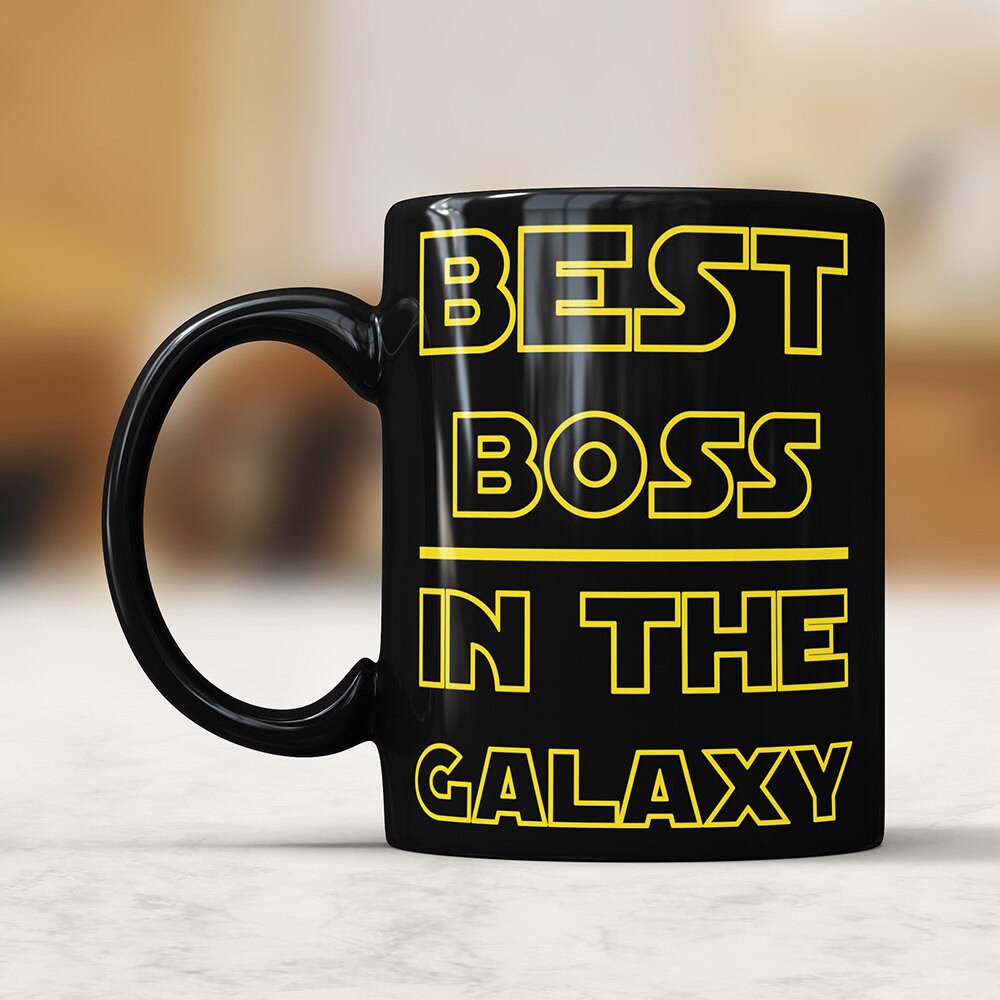 Best Boss in The Galaxy Black Coffee Mug - Funny Coffee Mug Perfect Gift For Boss