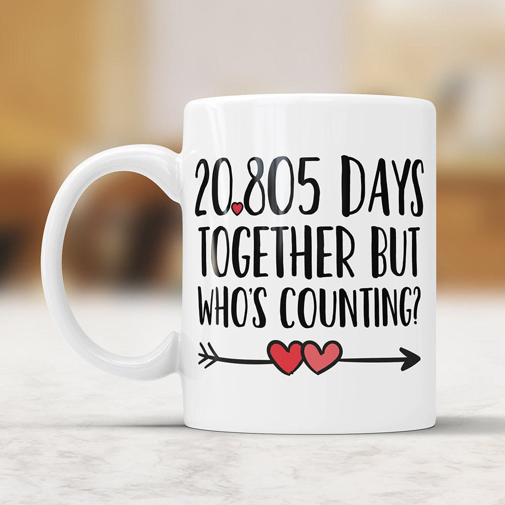 57th Anniversary Coffee Mug: 20,805 Days Together Funny Gift