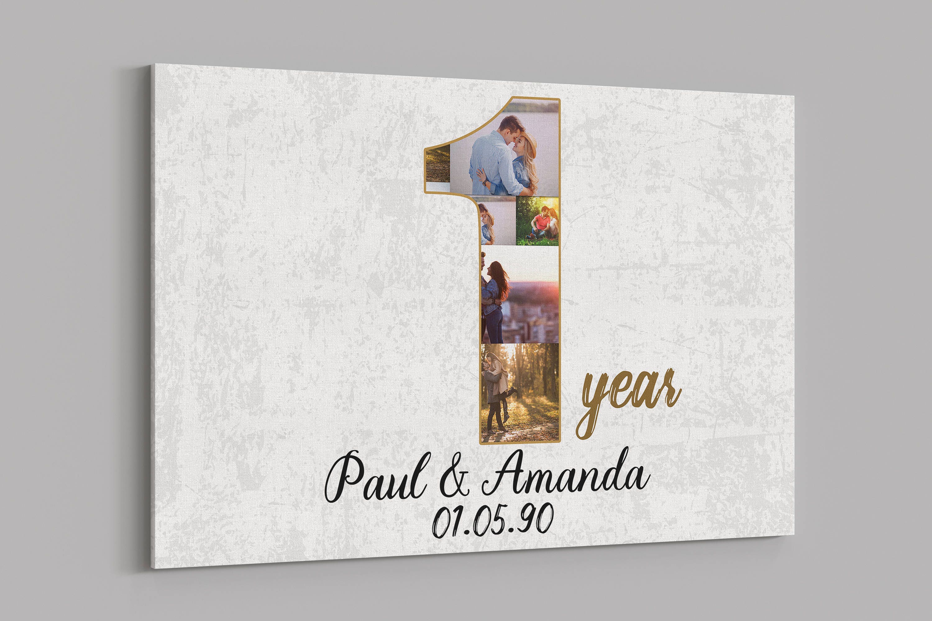 1st Anniversary Gifts Custom Collage Photo Canvas Personalized Wall Art Wedding Anniversary Gift One Year Married Gift Wife Husband Present