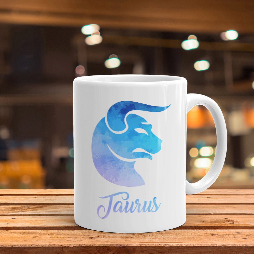 Taurus Zodiac Mug: Watercolor Star Sign Coffee Cup