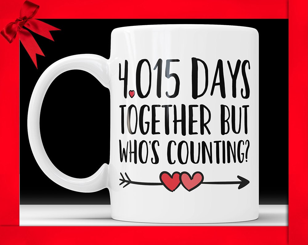 11th Anniversary Coffee Mug - 4015 Days Together But Who's Counting Funny Wedding Anniversary Gift, Eleven year Anniversary Jubilee Gift Cup
