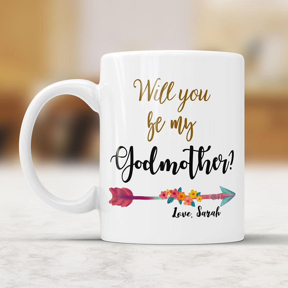 Will You Be My Godmother Coffee Mug - Godparent Proposal Gift