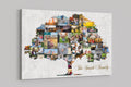 Custom Family Tree Photo Collage Canvas Print: Personalized Wall Art