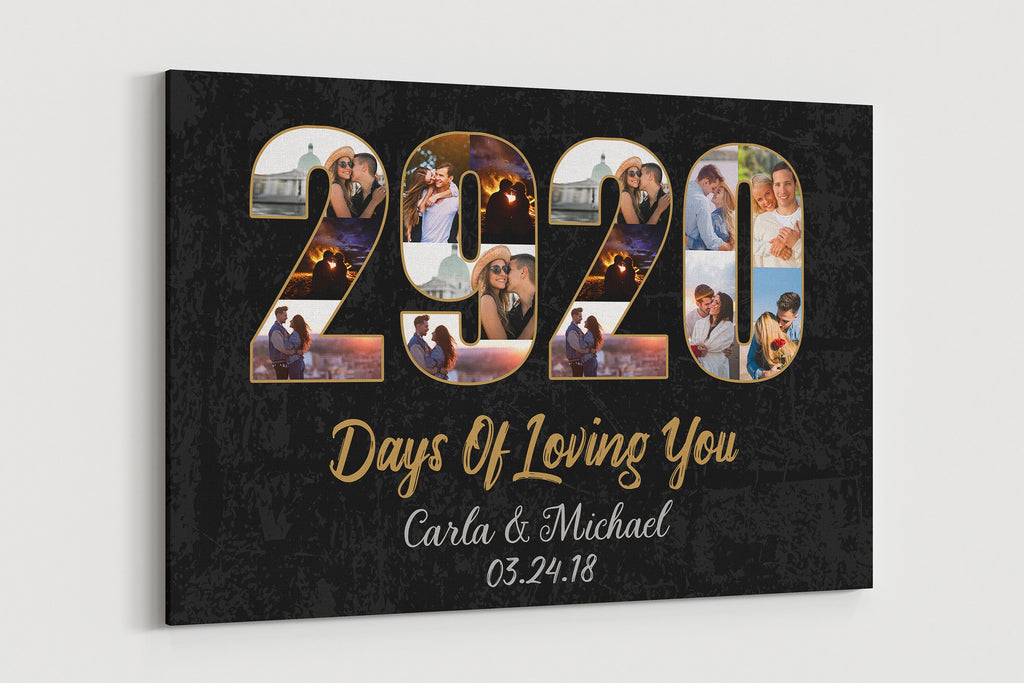 8th Anniversary Photo Collage Canvas: Custom Year Art Gift