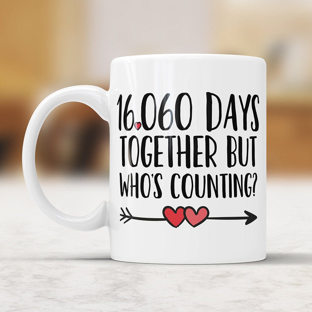 44th Anniversary Coffee Mug: 16060 Days Together Funny Gift