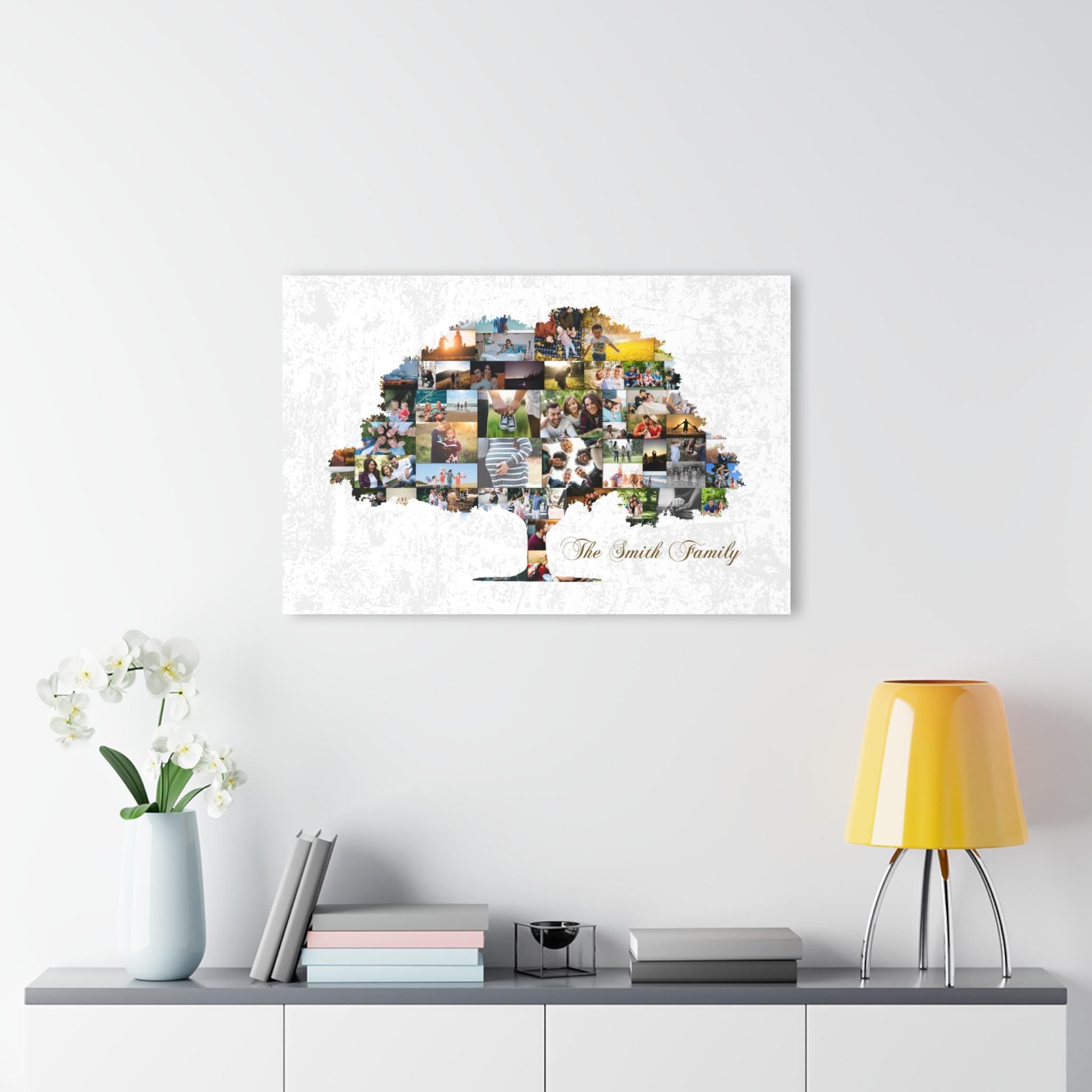 Family Tree Photo Collage: Custom Acrylic Print Wall Art