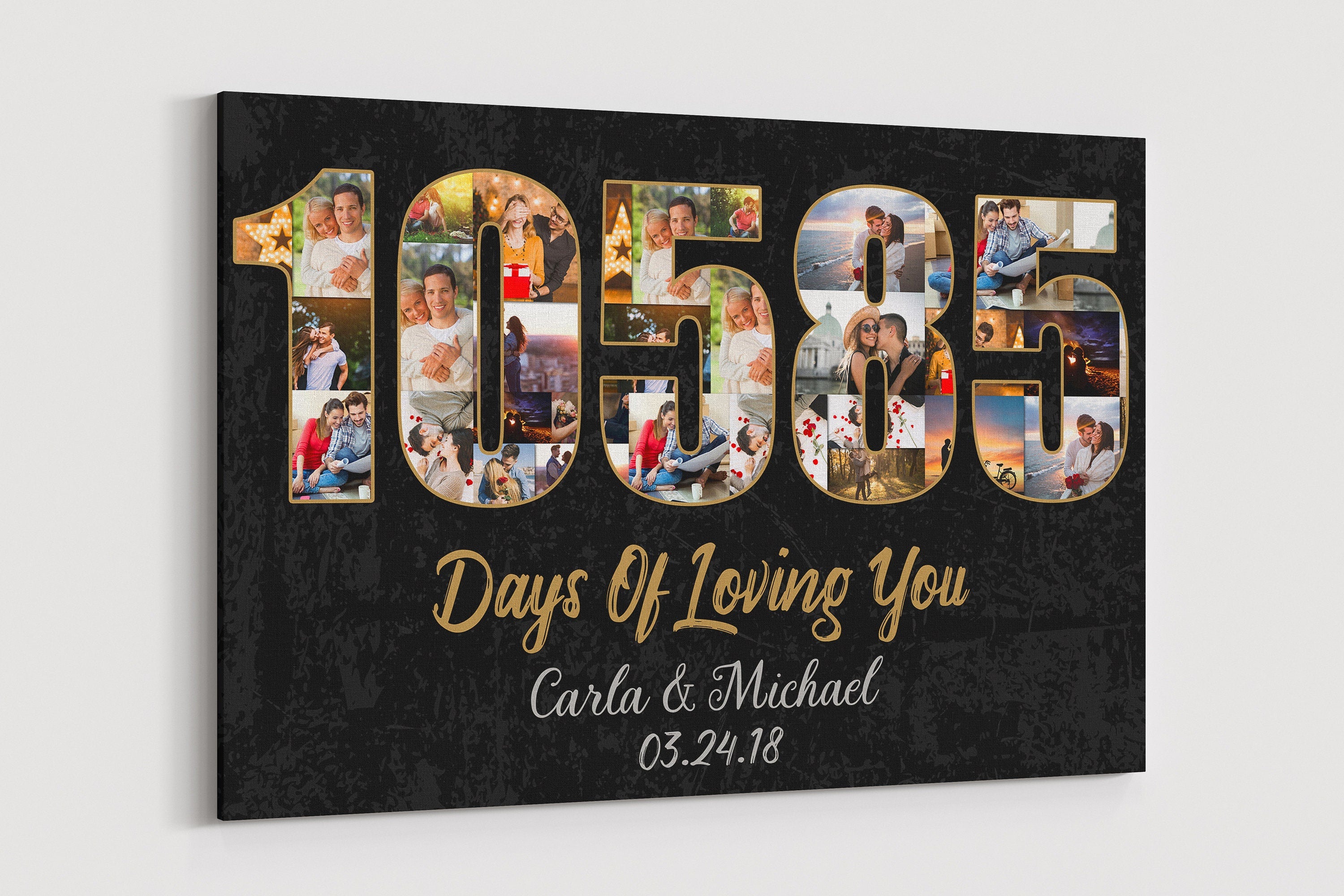 29th Anniversary Photo Collage Canvas: Custom Year Art Gift