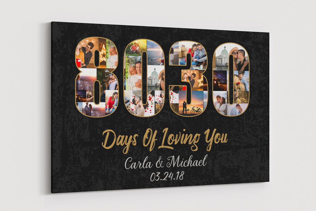22nd Anniversary Photo Collage Canvas: Custom Year Art Gift