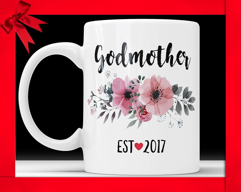 Floral Godmother Coffee Mug: Godparent Announcement Gift
