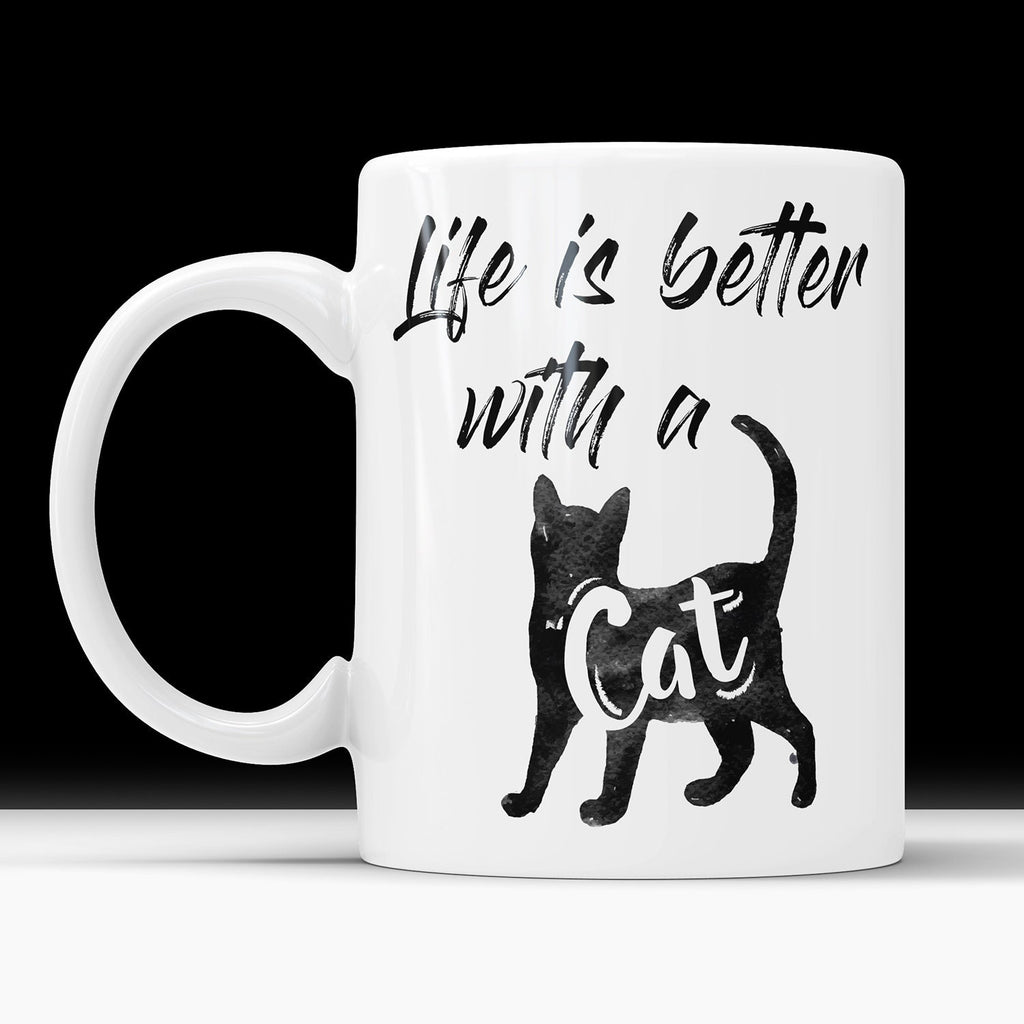 Life is Better With A Cat Mug, Custom Cat Mom, Cat Lover Gift, Gift For Cat Mom, Cat Lover Mug, Cat Mom Mug, Cat Mom Gift
