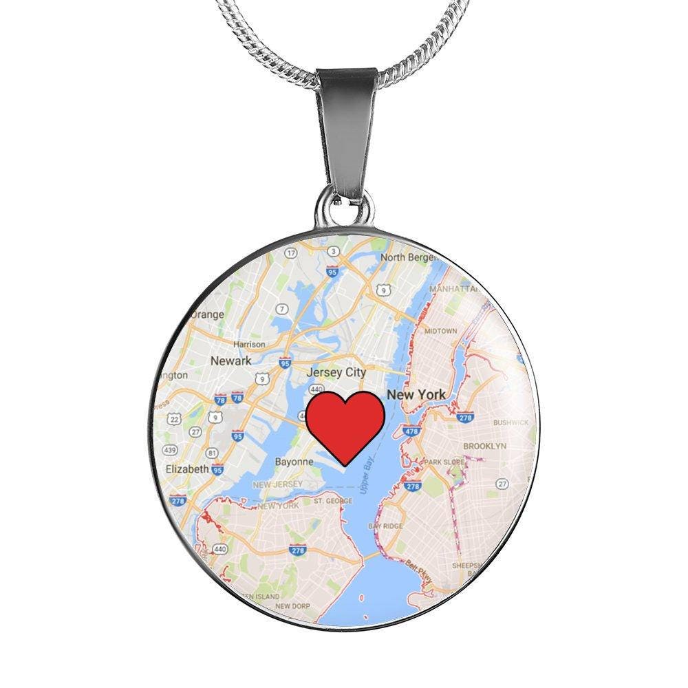 Personalized Map Necklace: Surgical Steel Custom Location Pendant