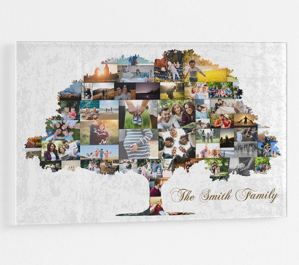 Family Tree Photo Collage: Custom Acrylic Print Wall Art