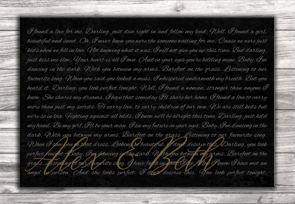 First Dance Personalized Canvas, Song Lyric Gift, Vow Anniversary Gift, First Dance Sign, Wedding Vow Sign, Song Lyric Canvas, Wedding Vows