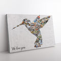 Hummingbird Photo Collage Canvas Personalised Wall Art Family Gift