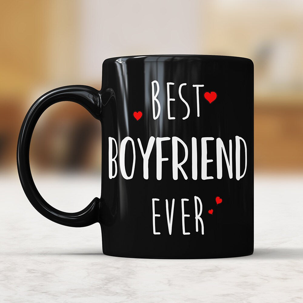Best Boyfriend Ever Black Coffee Mug - Perfect Gift For Boyfriend Valentines Gift for Him