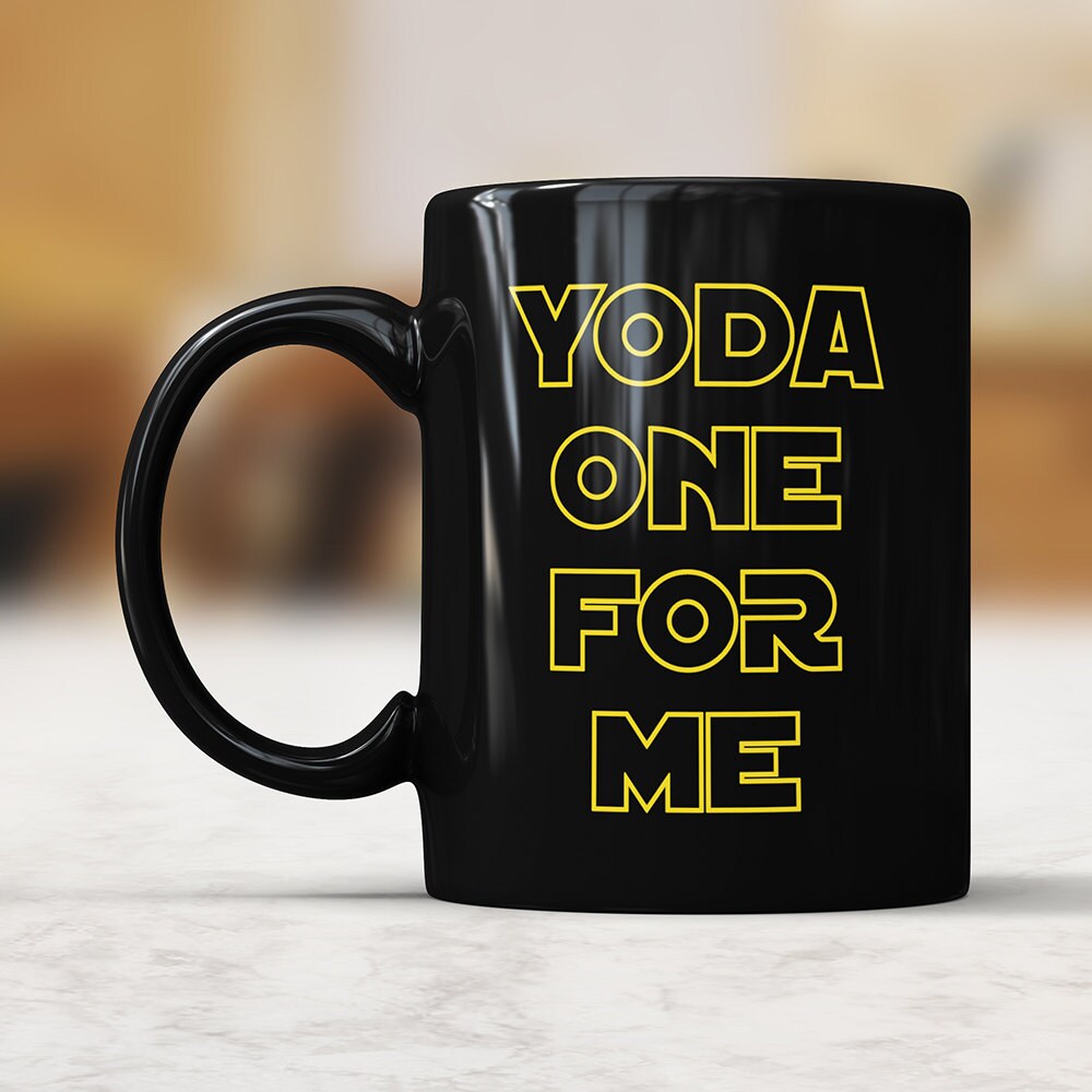 Yoda One For Me Black Mug - Yoda Coffee Mug Perfect Nerdy Gift For Boyfriend Valentines Gift For Him