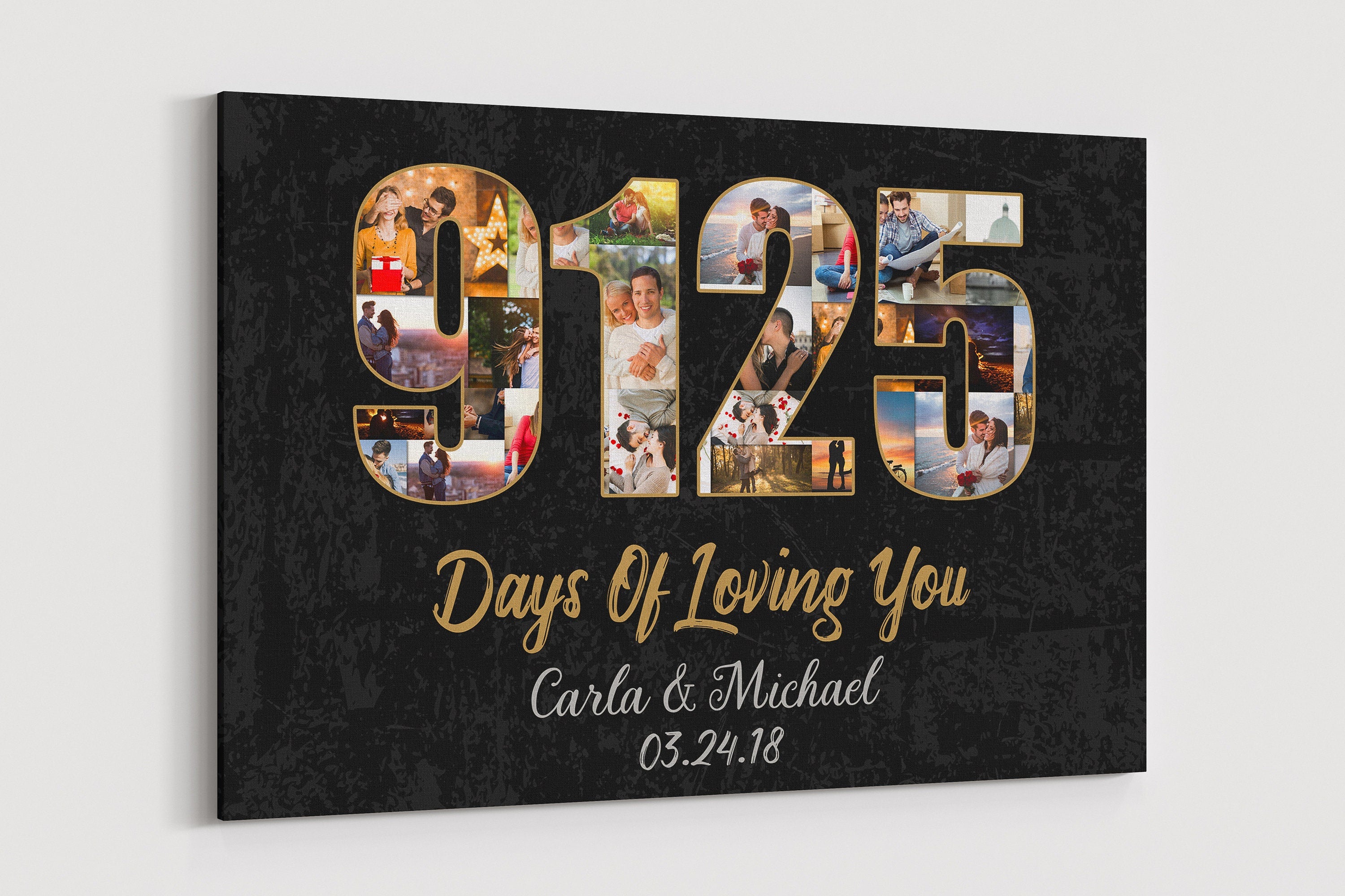 25 Year Anniversary Gift Canvas 25th Wedding anniversary gifts 25 years Wedding photo collage Custom Anniversary Year Art gift for husband