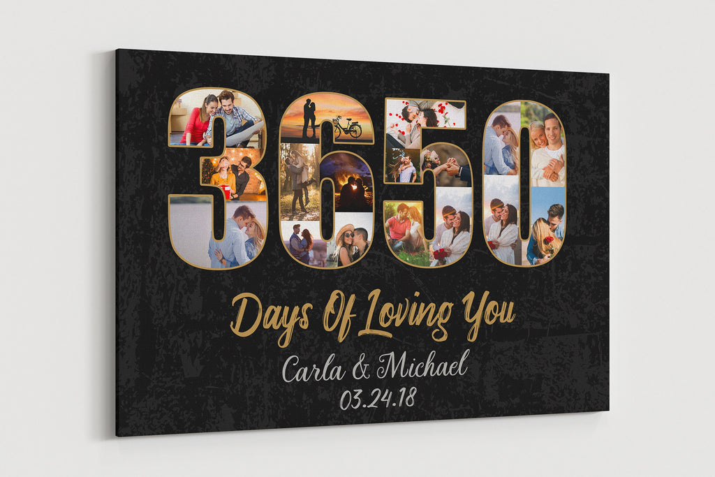 10 Year Wedding Anniversary Canvas 10th Wedding anniversary gift 10 years Wedding photo collage Custom Anniversary Year Art gift for husband