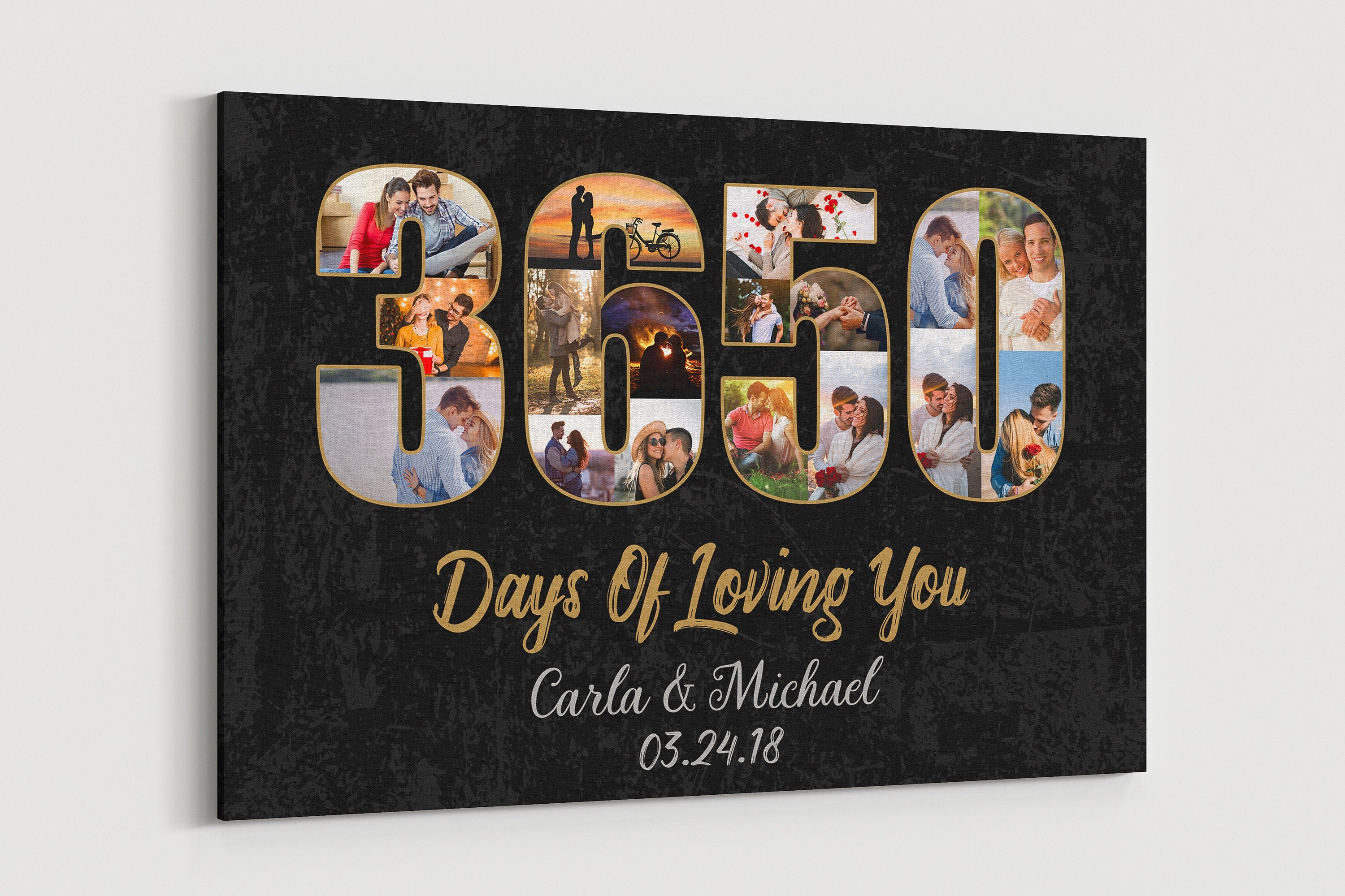 10 Year Wedding Anniversary Canvas 10th Wedding anniversary gift 10 years Wedding photo collage Custom Anniversary Year Art gift for husband