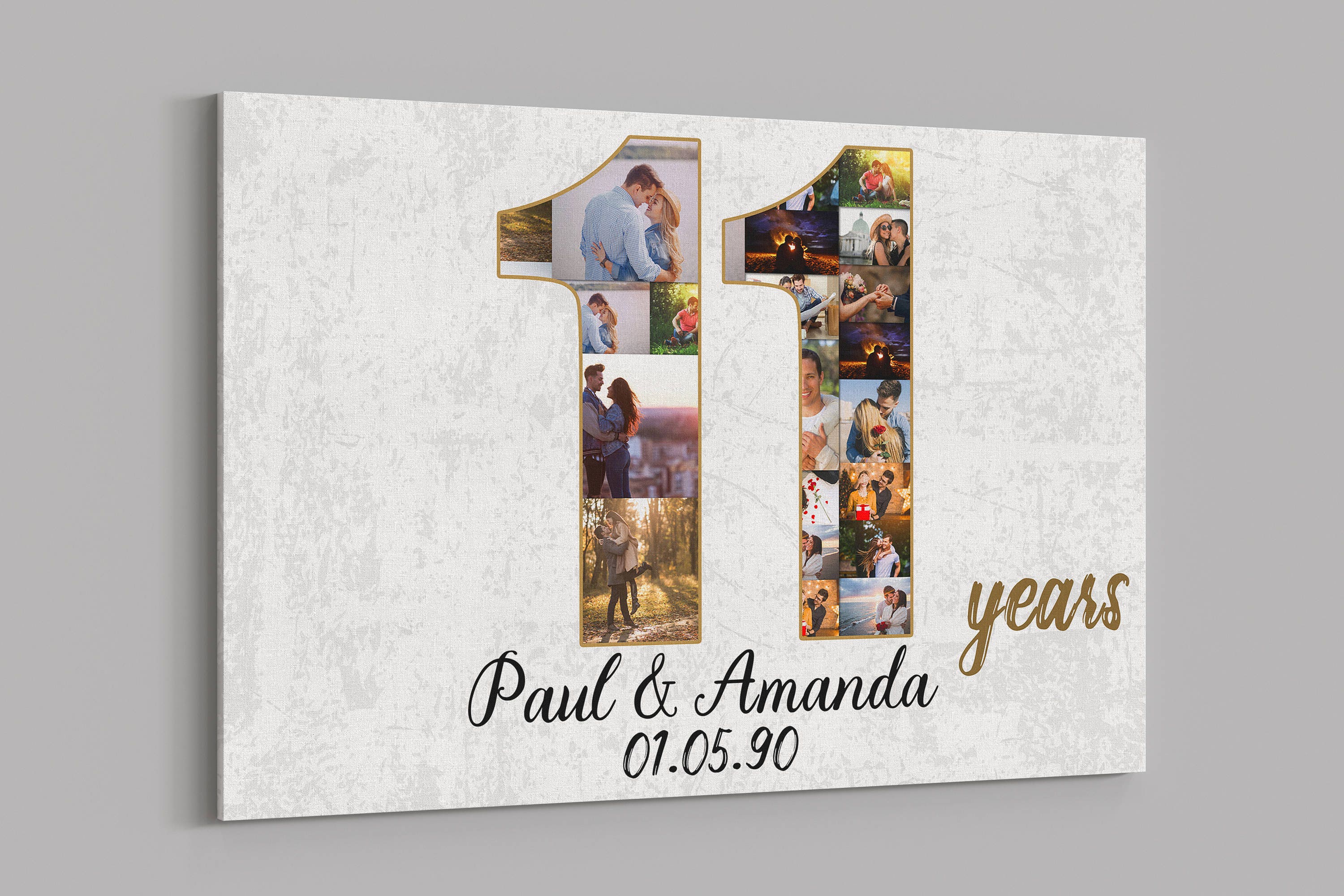 11th Anniversary Gifts Custom Collage Photo Canvas Personalized Wall Art Wedding Anniversary Gift 11 Years Married Gift Wife Husband Present
