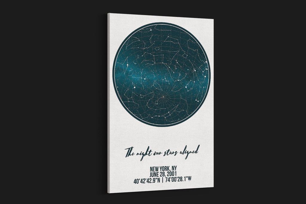 Constellation Star Map, Wedding Gift Couple for Him, Unique Men 1st Paper Anniversary 2nd Cotton, Husband Valentine Day Wife Christmas Decor