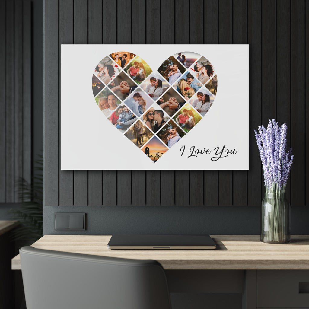 Custom Acrylic Photo Heart Collage Personalized Picture Wall Art Gift Anniversary, Wedding, Family, Couple, Valentine's Day, Acrylic Print